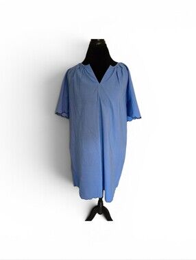 ​💙 NavyBleu Scalloped Cotton Shift Dress 💙 Size M